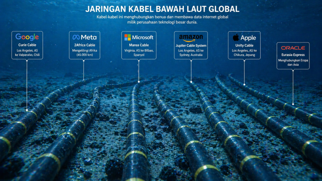 Info Grafis Jaringan Kabel Bawah Laut Global