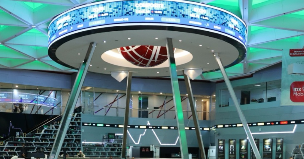 Ilustrasi Sekotor sektor yang diperdagangkan di Bursa Efek Indonesia, Gambar interior gedung BEI